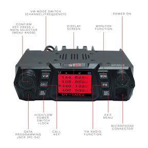 BTECH UV-50X2 (Second Generation) Dual Band 50W Mobile Radio BTECH
