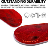 All Star Truck Parts Oval Reflectors for Trailers RVs ASTPRF2421A/R Red 2 Each