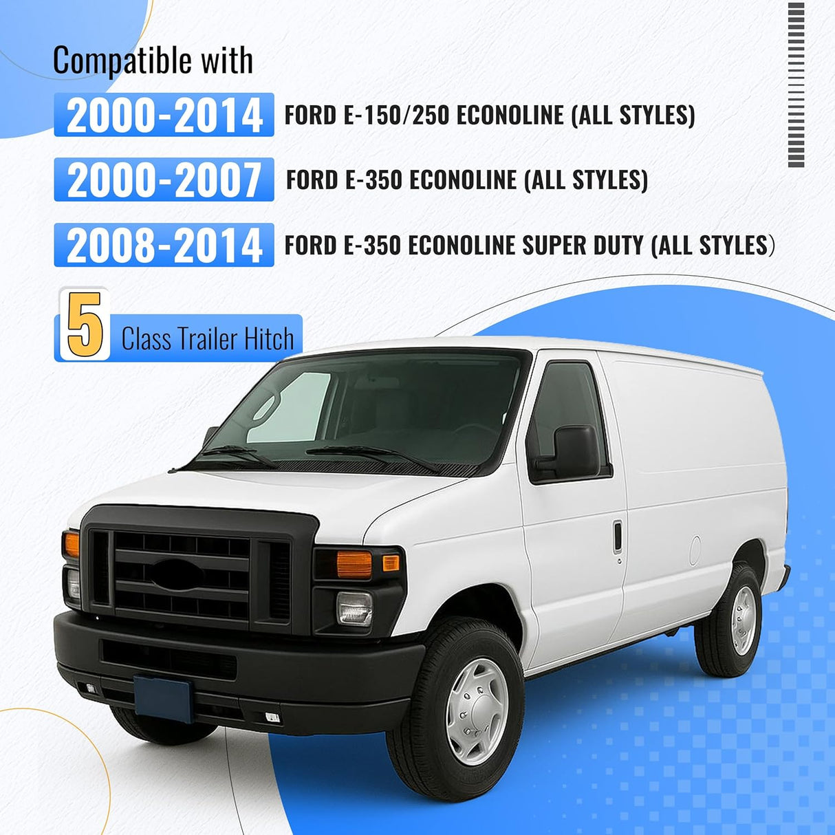 Class 5 Trailer Hitch for Ford Econoline Vans 10000 lbs