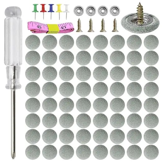 GOOSLA Auto Roof Snap Rivets Headliner Repair Kit 65 Set Grey Flannelette A1103