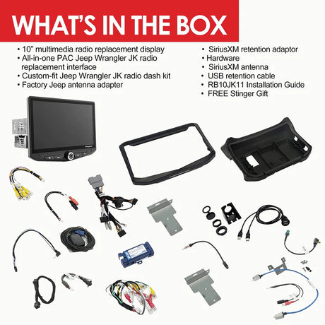 Stinger HEIGH10 10" Radio Fully Integrated Kit I Off Road Mode I '11-'18 Jeep JK Wranglers