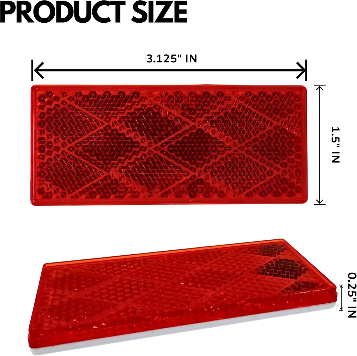 All Star Truck Parts Rectangular Stick On Reflector Red 2-Pack MTRF1301