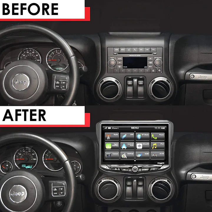 Stinger HEIGH10 10" Radio Fully Integrated Kit I Off Road Mode  I '11-'18 Jeep JK Wranglers