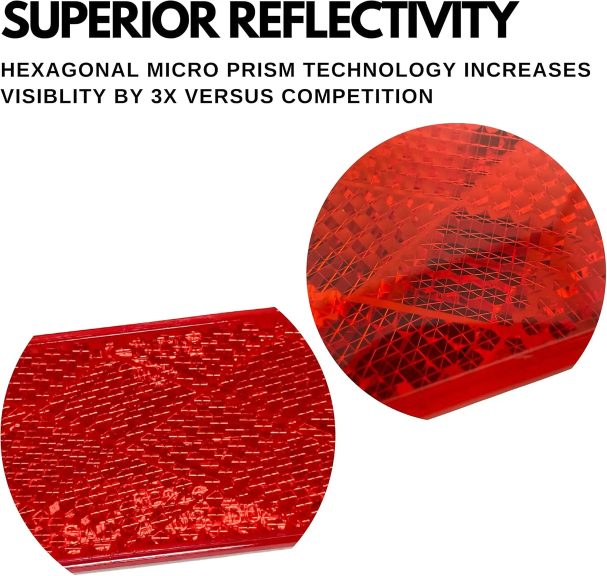 All Star Truck Parts Rectangular Stick On Reflector Red 2-Pack MTRF1301