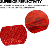 All Star Truck Parts Rectangular Stick On Reflector Red 2-Pack MTRF1301