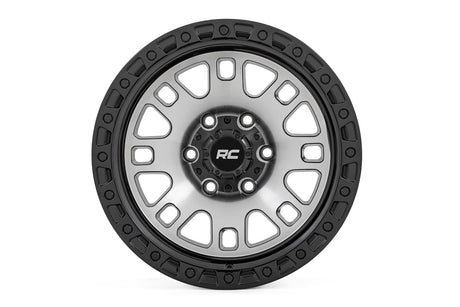 82 Series Wheel One-Piece Machined Semi Gloss Black 17x9 6x5.5 -12mm Rough Country