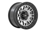 82 Series Wheel One-Piece Machined Semi Gloss Black 17x9 6x5.5 -12mm Rough Country