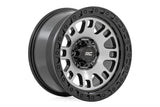 82 Series Wheel One-Piece Machined Semi Gloss Black 17x9 5x4.5 -12mm Rough Country