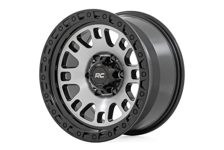 82 Series Wheel One-Piece Machined Semi Gloss Black 17x9 5x5 -12mm Rough Country