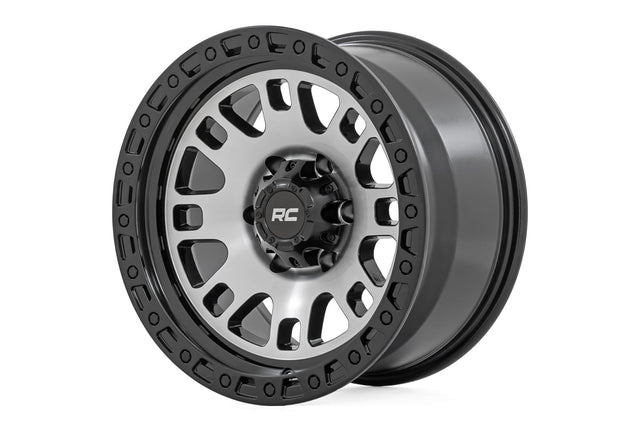 82 Series Wheel One-Piece Machined Semi Gloss Black 17x9 5x5 -12mm Rough Country