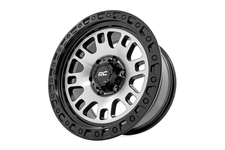 82 Series Wheel One-Piece Machined Semi Gloss Black 17x9 5x5 -12mm Rough Country