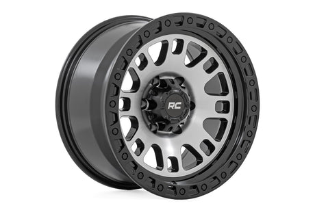 82 Series Wheel One-Piece Machined Semi Gloss Black 17x9 5x5 -12mm Rough Country