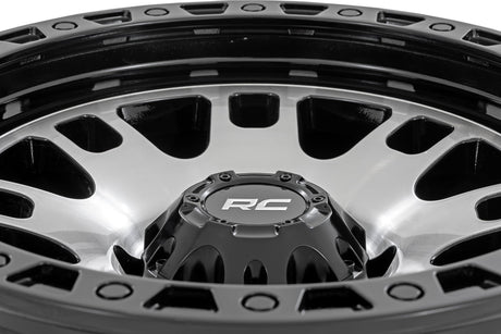 82 Series Wheel One-Piece Machined Semi Gloss Black 18x9 6x5.5 -12mm Rough Country