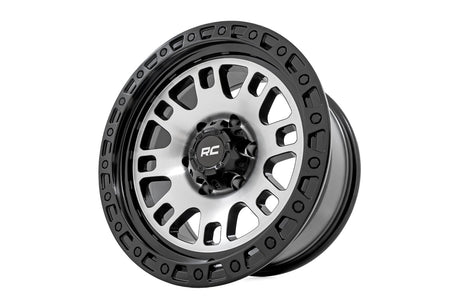 82 Series Wheel One-Piece Machined Semi Gloss Black 18x9 6x5.5 -12mm Rough Country