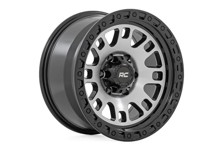 82 Series Wheel One-Piece Machined Semi Gloss Black 18x9 6x5.5 -12mm Rough Country