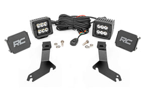 LED Light Kit Ditch Mount 2 Inch Black Pair Spot Chevy Silverado 1500 (99-06)/Tahoe (00-06) Rough Country