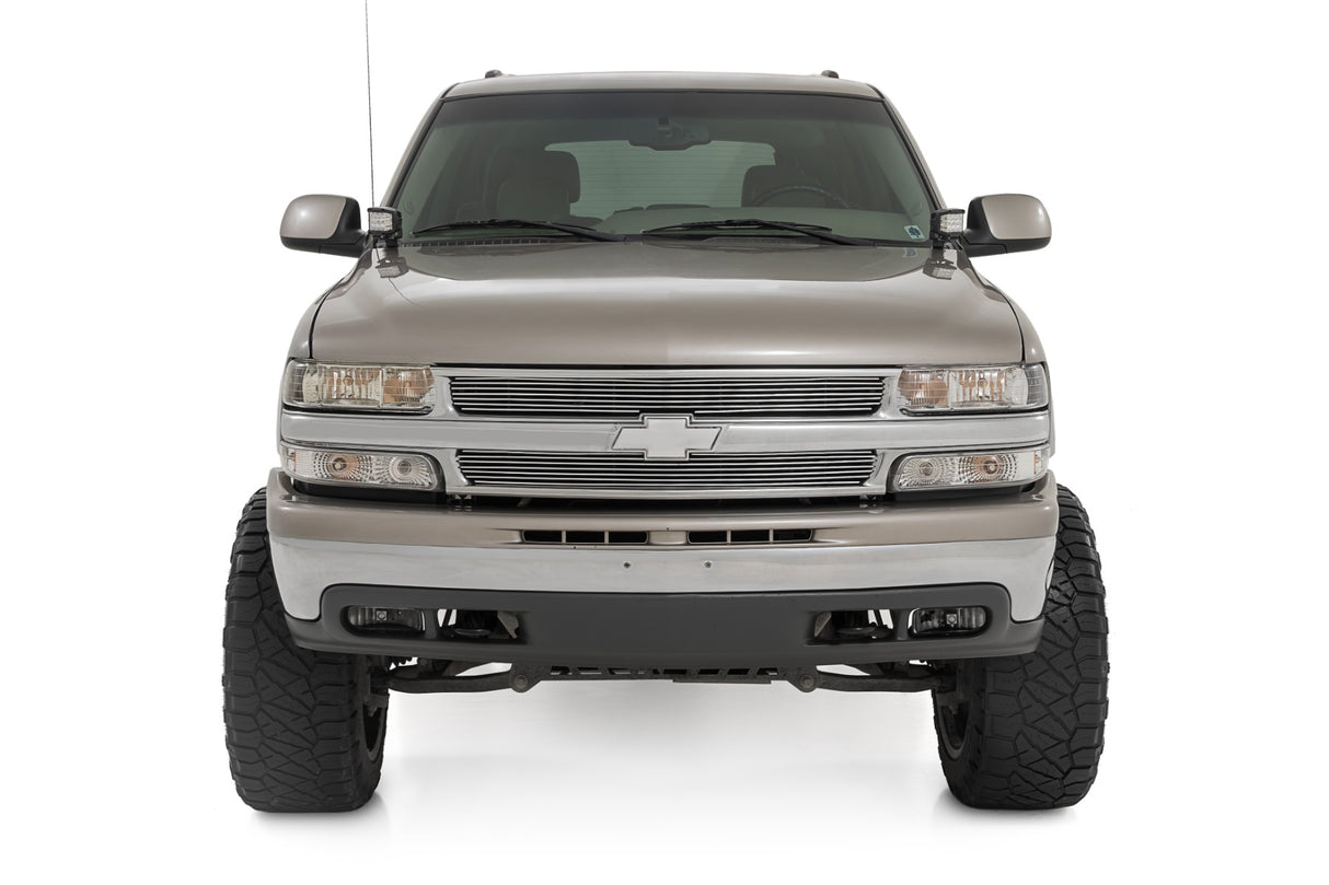 LED Light Kit Ditch Mount 2 Inch Black Pair Spot Chevy Silverado 1500 (99-06)/Tahoe (00-06) Rough Country