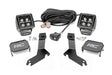 LED Light Kit Ditch Mount 2 Inch Black Pair White DRL Chevy Silverado 1500 (99-06) Rough Country