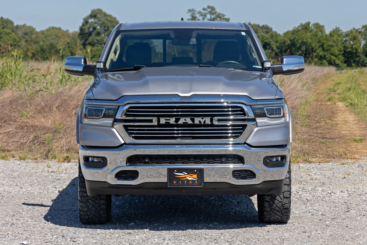 LED Light Kit Ditch Mount 2 Inch Black Pair Spot Ram 1500 2WD/4WD (19-26) Rough Country