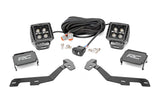 LED Light Kit Ditch Mount 2 Inch Black Pair White DRL Ram 1500 (19-26) Rough Country