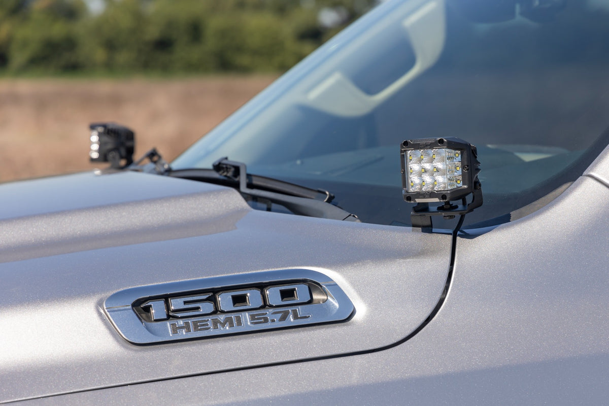 LED Light Kit Ditch Mount 3 Inch OSRAM Wide Ram 1500 2WD/4WD (2019-2026) Rough Country