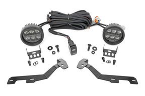 LED Light Kit Ditch Mount Black Series Round 3.5 Inch Amber DRL Ram 1500 (19-26) Rough Country