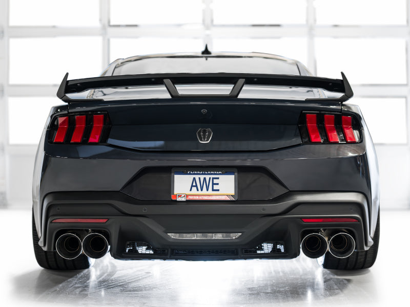 AWE 2024 Ford Mustang Dark Horse S650 RWD SwitchPath Catback Exhaust w/ Quad Chrome Silver Tips