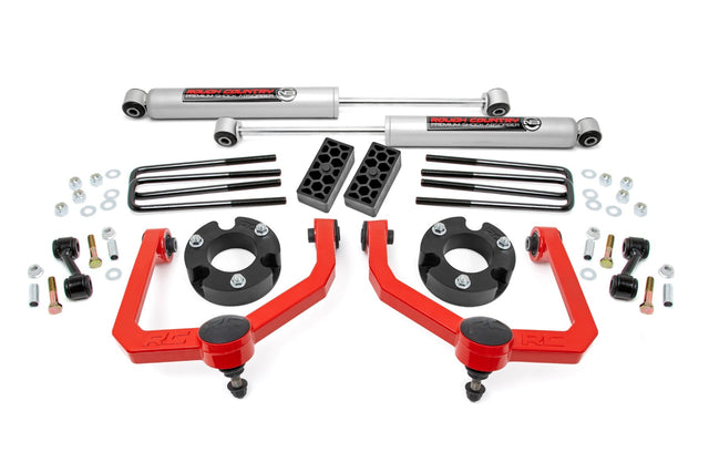 3 Inch Lift Kit N3 Shocks Red Nissan Titan 2WD/4WD (2004-2024) Rough Country
