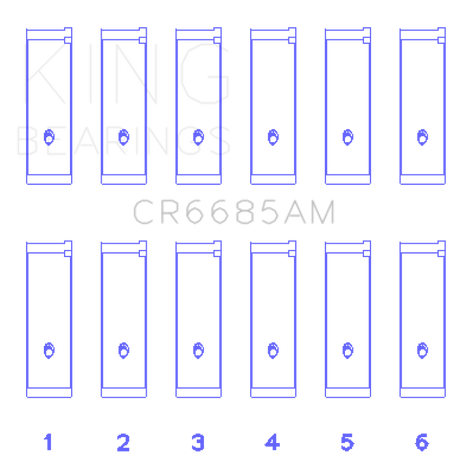 King Engine Bearings Isuzu 6Vd1 (Size +0.25mm) Connecting Rod Bearing Set
