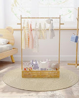 2 Pack Bamboo Luggage Rack with Lower Fabric Storage Shelf