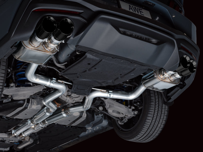 AWE 2024 Ford Mustang GT Fastback S650 RWD SwitchPath Catback Exhaust w/ Quad Diamond Black Tips