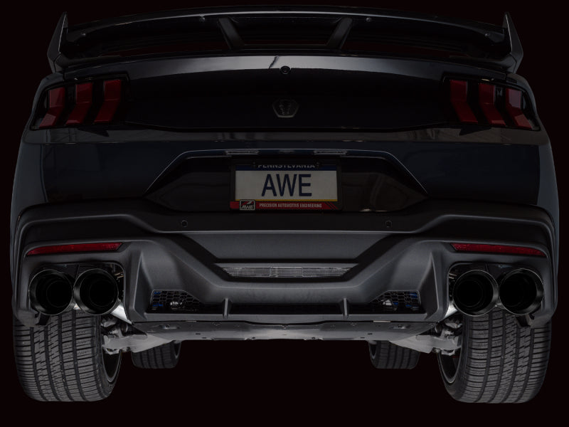 AWE 2024 Ford Mustang Dark Horse S650 RWD Track Edition Catback Exhaust w/ Quad Diamond Black Tips