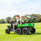 24V 6 Wheeler Magic Cars Tractor Trailer 2 Seater Ride-on with Dump Cart and Parental Remote