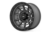 85 Series Wheel Simulated Beadlock Gunmetal Gray/Black 17x9 5x4.5 -12mm Rough Country