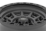 85 Series Wheel Simulated Beadlock Gunmetal Gray/Black 17x9 5x4.5 -12mm Rough Country