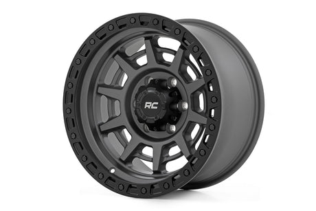 85 Series Wheel Simulated Beadlock Gunmetal Gray/Black 17x9 6x5.5 +25mm Rough Country