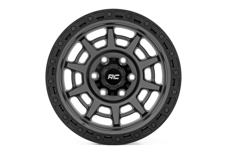 85 Series Wheel Simulated Beadlock Gunmetal Gray/Black 17x9 6x5.5 +25mm Rough Country