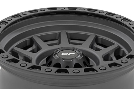85 Series Wheel Simulated Beadlock Gunmetal Gray/Black 17x9 6x5.5 +25mm Rough Country