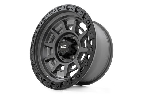 85 Series Wheel Simulated Beadlock Gunmetal Gray/Black 17x9 6x5.5 +25mm Rough Country