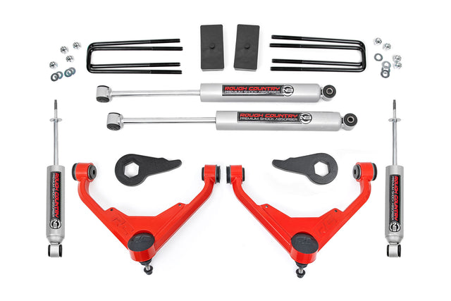 3 Inch Lift Kit Red Silverado/Sierra 2500HD/3500HD/Suburban 2500/Yukon XL 2500 (01-10) Rough Country