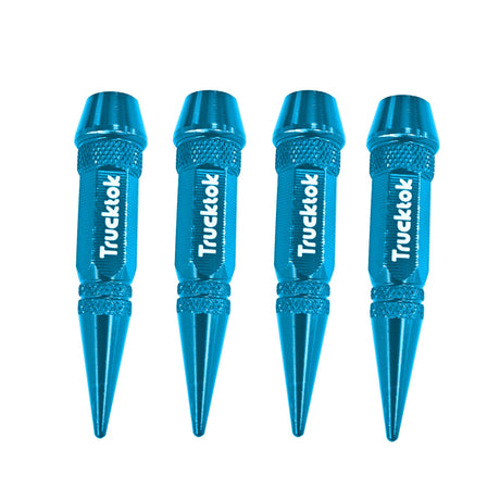 Trucktok 4pcs Aluminum Spike Bullet Valve Stem Caps Cover Wheel Tire Air Cap TruckTok