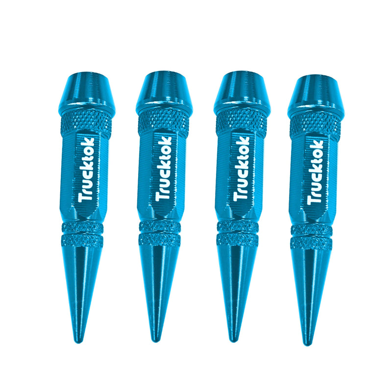 Trucktok 4pcs Aluminum Spike Bullet Valve Stem Caps Cover Wheel Tire Air Cap