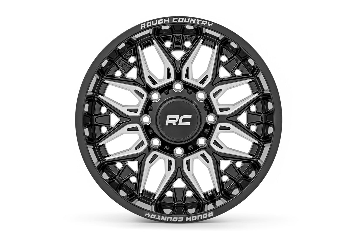 86 Series Wheel One-Piece Gloss Black 22x10 6x135 -19mm Rough Country