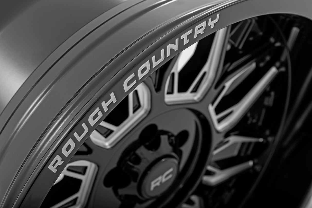 86 Series Wheel One-Piece Gloss Black 22x10 6x135 -19mm Rough Country