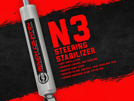 N3 Steering Stabilizer Relocation Bracket Jeep Wrangler JK/Wrangler Unlimited (07-18) Rough Country