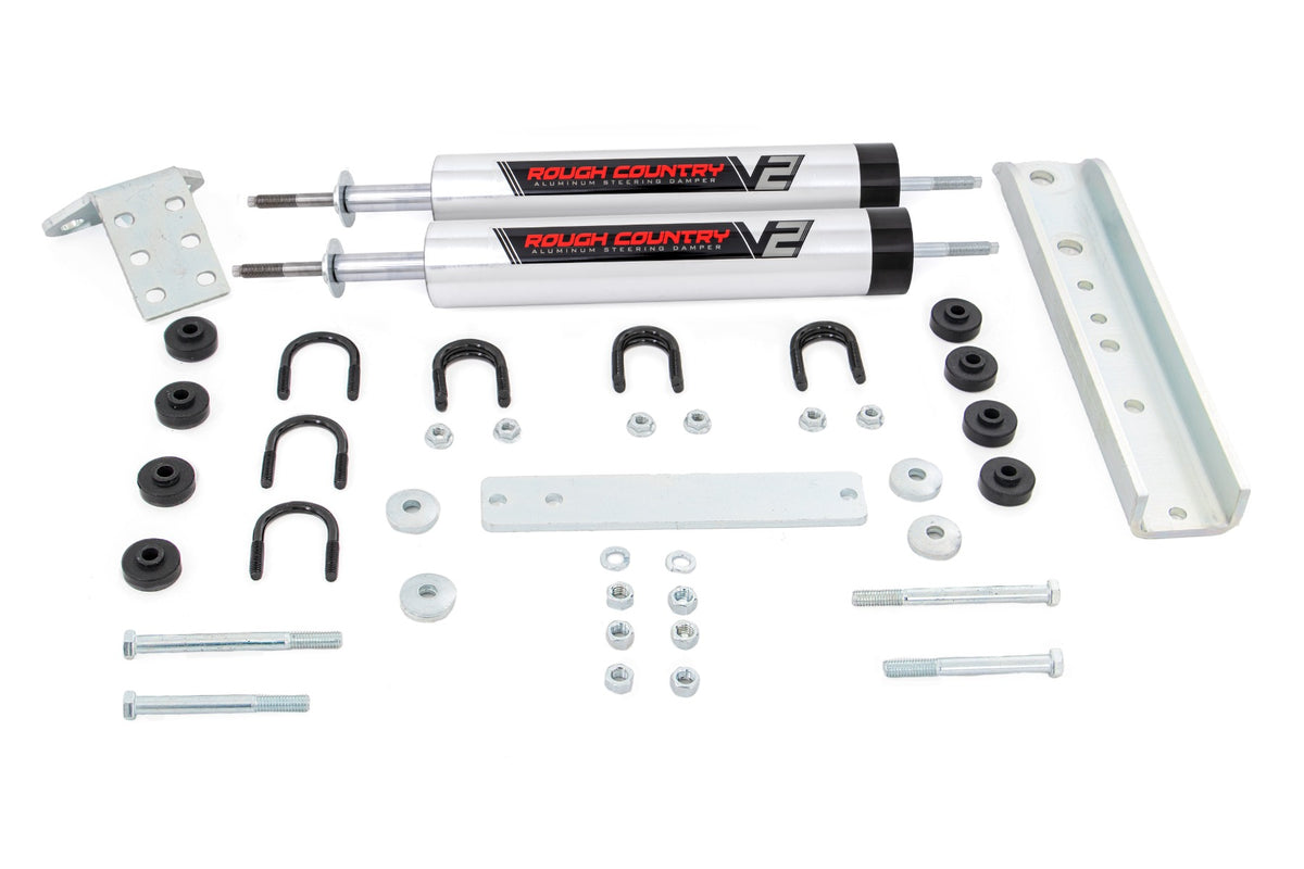 V2 Steering Stabilizer Dual Ford Bronco/F-150/F-250 (1980-1998) Rough Country