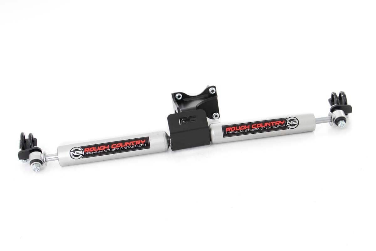 N3 Steering Stabilizer Dual 2-8 Inch Lift Jeep Wrangler JK/Wrangler Unlimited (07-18) Rough Country