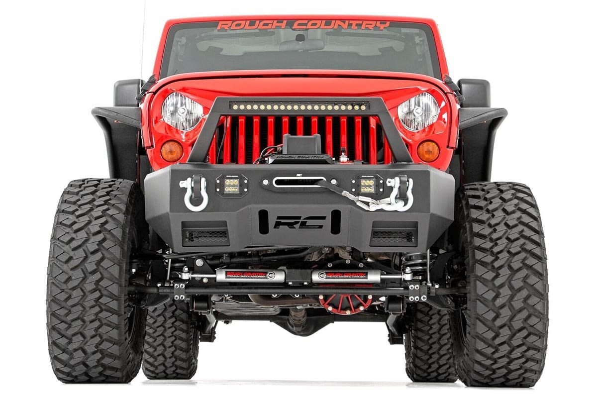 N3 Steering Stabilizer Dual 2-8 Inch Lift Jeep Wrangler JK/Wrangler Unlimited (07-18) Rough Country