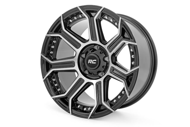 89 Series Wheel One-Piece Black Machined Gun Metal 17x9 6x5.5 -12mm Rough Country
