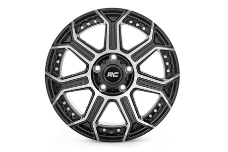 89 Series Wheel One-Piece Black Machined Gun Metal 17x9 6x5.5 -12mm Rough Country